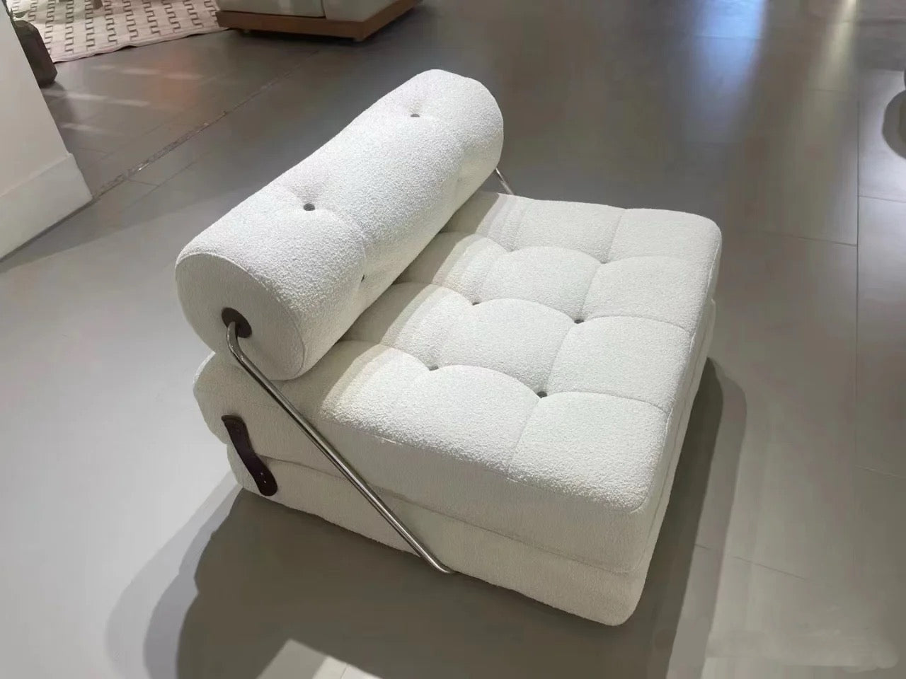 🛋️Fabric single foldable sofa, Nordic style home lazy small apartment comfortable sofa bed