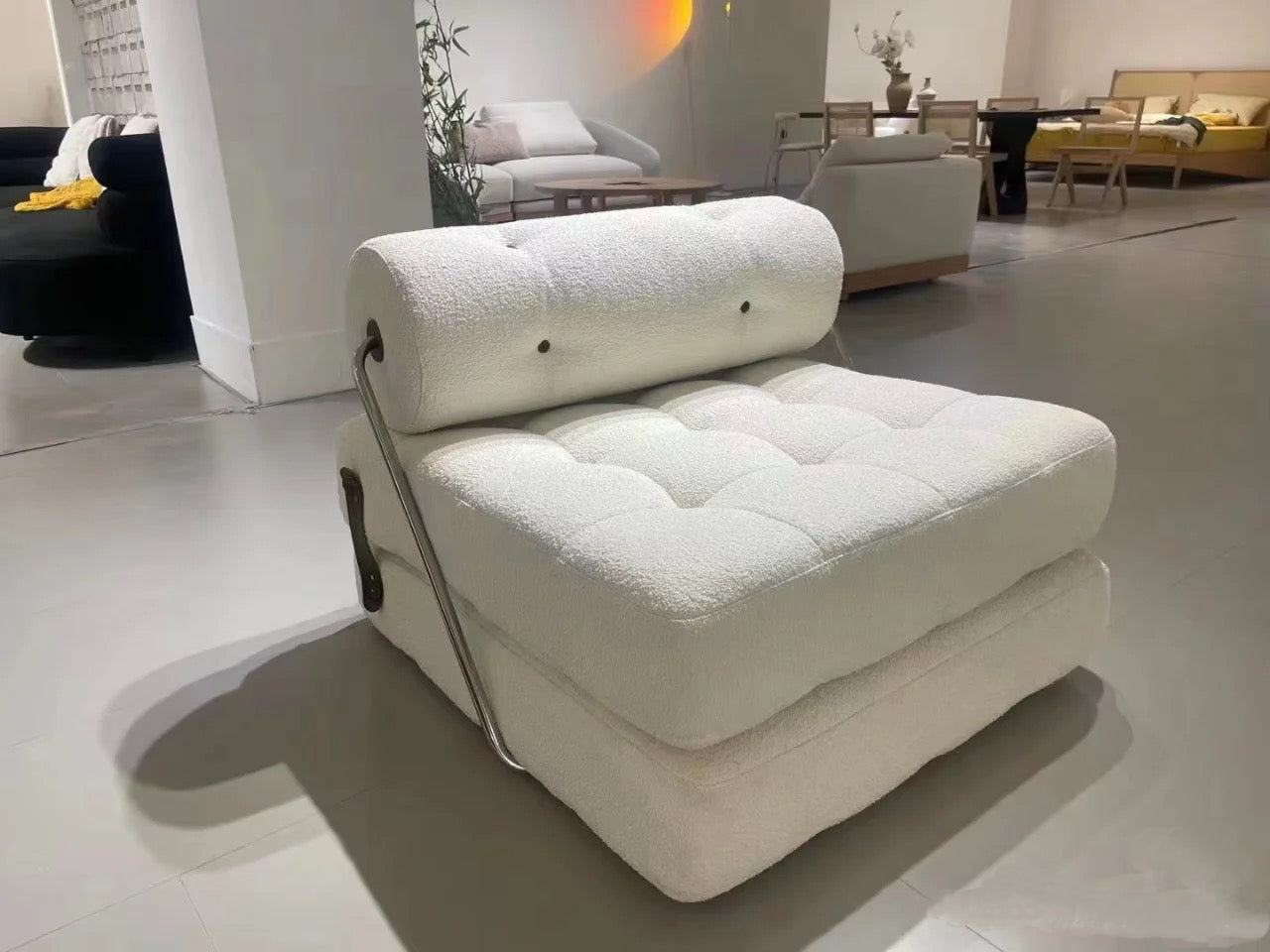 🛋️Fabric single foldable sofa, Nordic style home lazy small apartment comfortable sofa bed