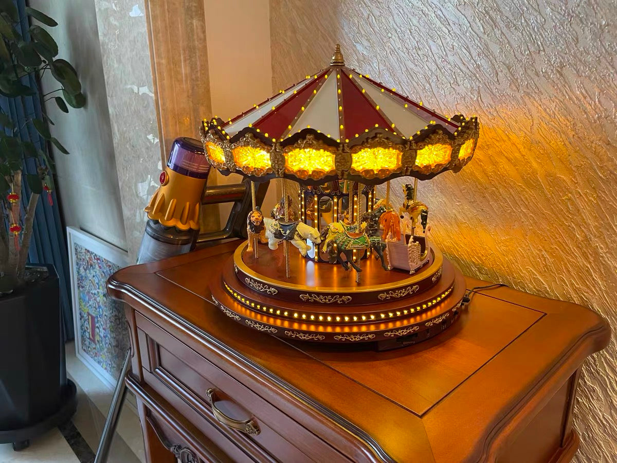 🎁Luminous Trojan Retro Music Box Girls Girlfriend Children Birthday Gift Christmas Gift
