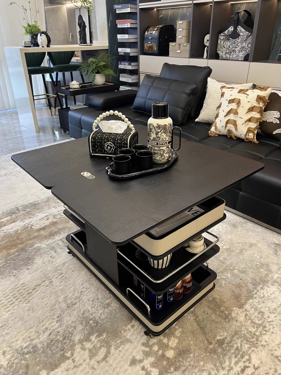 ✨Multifunctional Convertible Lift-Top Coffee Table☕Living Room Adjustable Home Sofa Small Apartment Side Cabinet Foldable Solid Wood Small Trolley