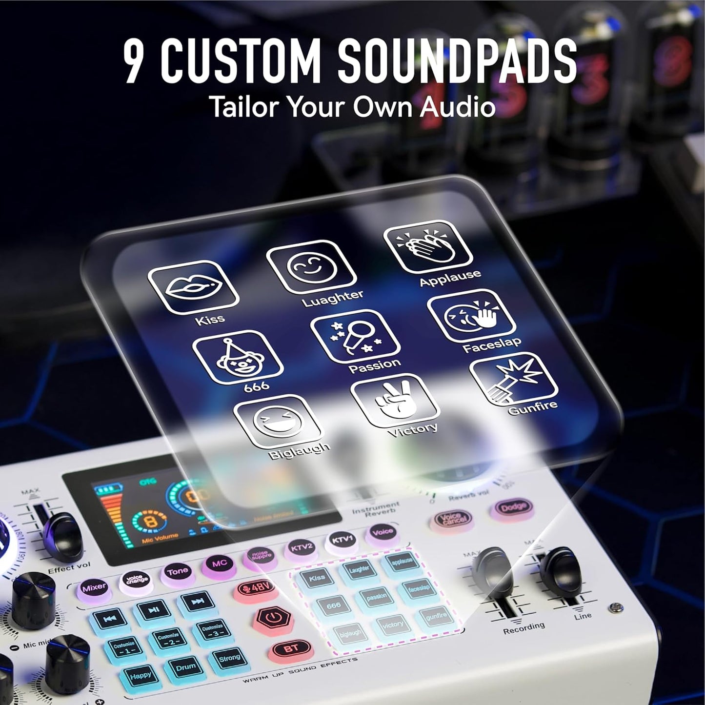 🎵Mixing Console Sound Card Microphone Kit - Smart Noise Cancellation, Voice Effects, Long-Lasting Battery, Cross-Platform