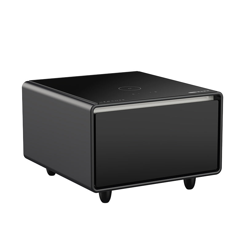 Coffee table with refrigerator, smart sensor light