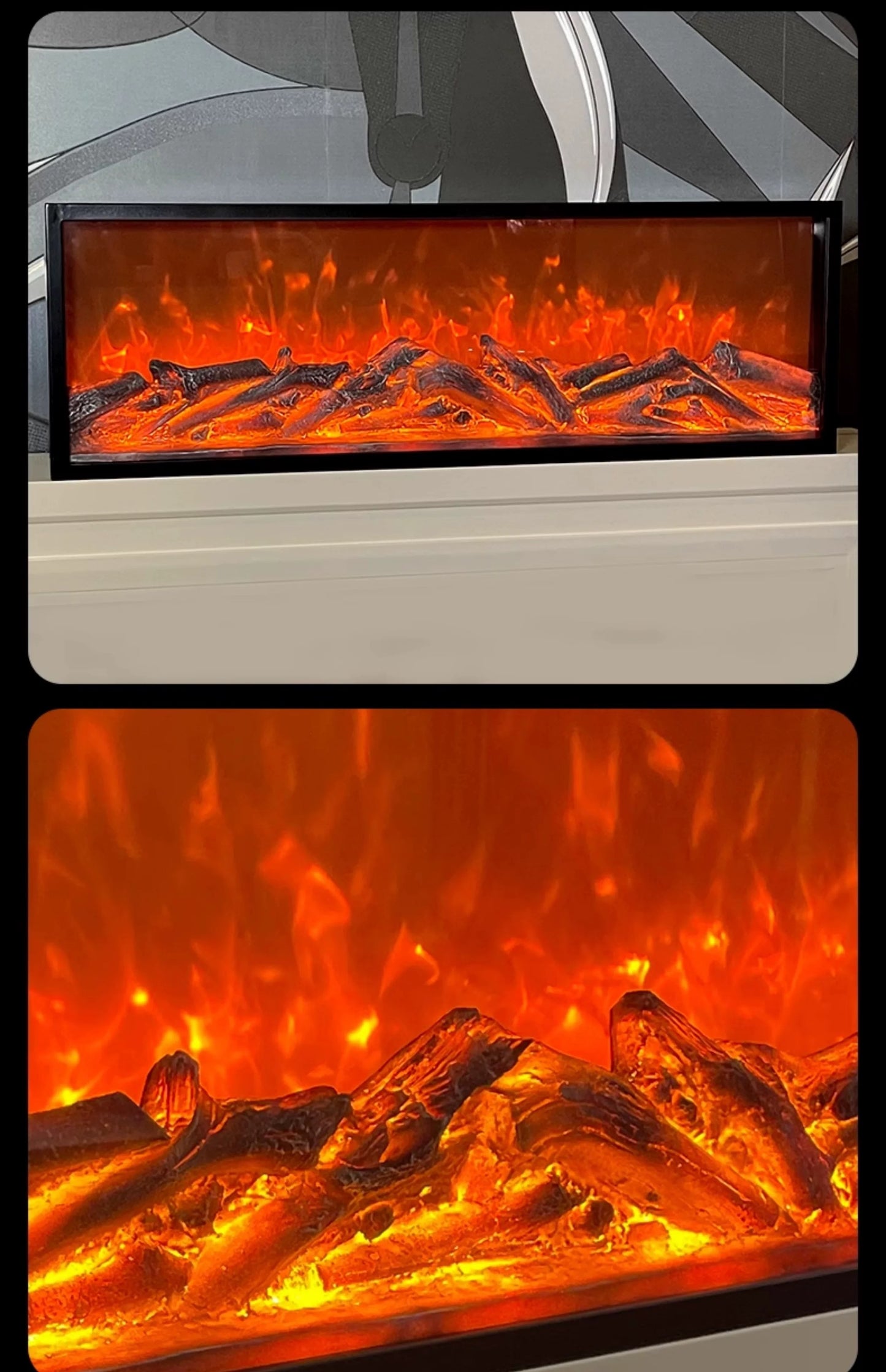 ✨Electronic fireplace insert, simulated flame, heating decorative cabinet, living room home atmosphere light