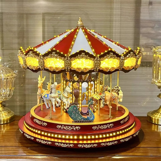 🎁Luminous Trojan Retro Music Box Girls Girlfriend Children Birthday Gift Christmas Gift