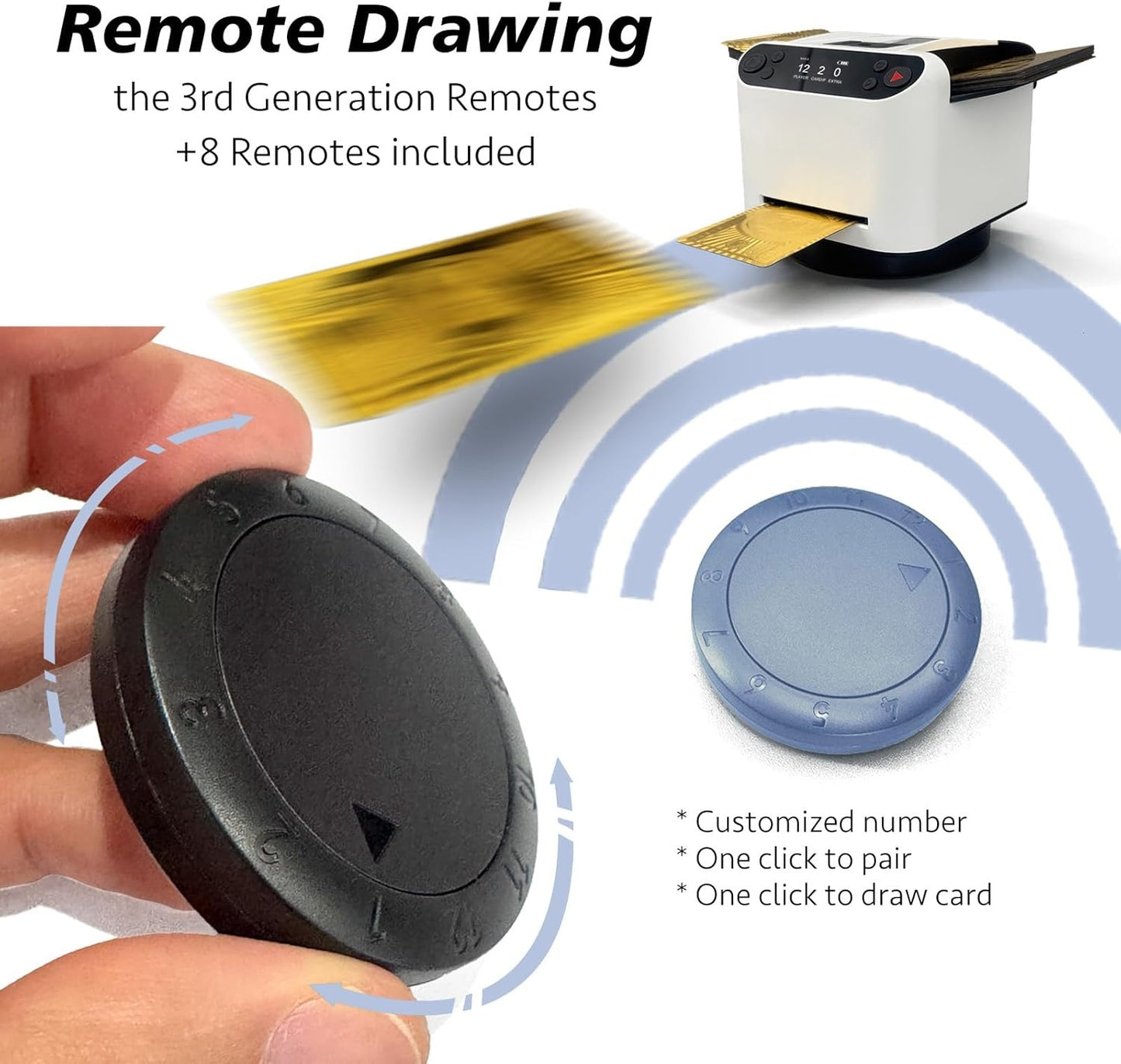 🃏All-in-one automatic shuffler and programmable dealer with remote control, ultra-quiet, rechargeable, 360° rotation, suitable for all card games