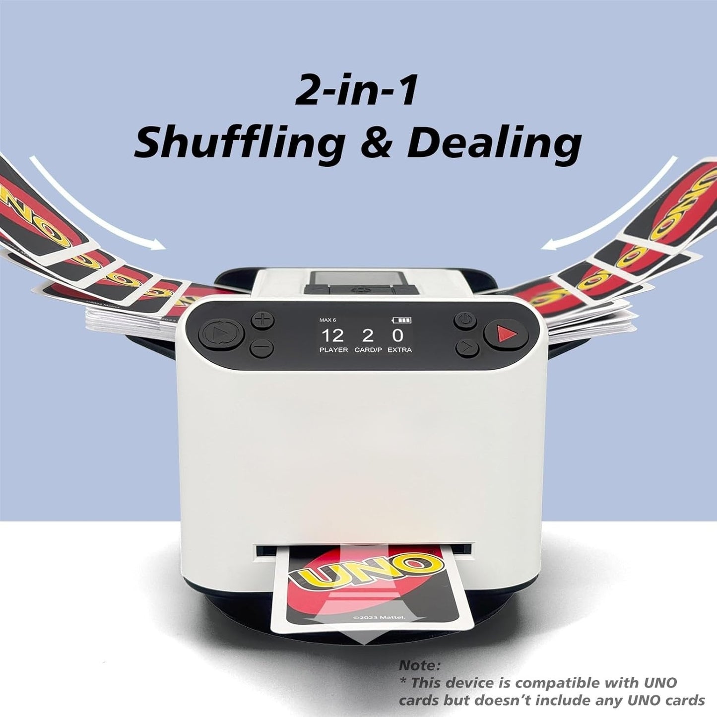 🃏All-in-one automatic shuffler and programmable dealer with remote control, ultra-quiet, rechargeable, 360° rotation, suitable for all card games
