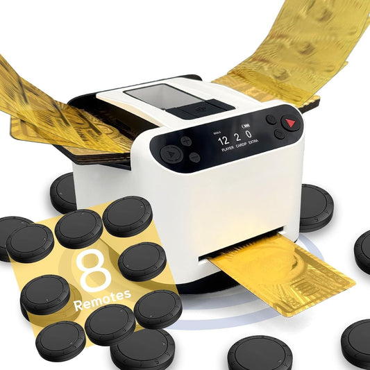 🃏All-in-one automatic shuffler and programmable dealer with remote control, ultra-quiet, rechargeable, 360° rotation, accommodates up to 12 players, and is suitable for all card games