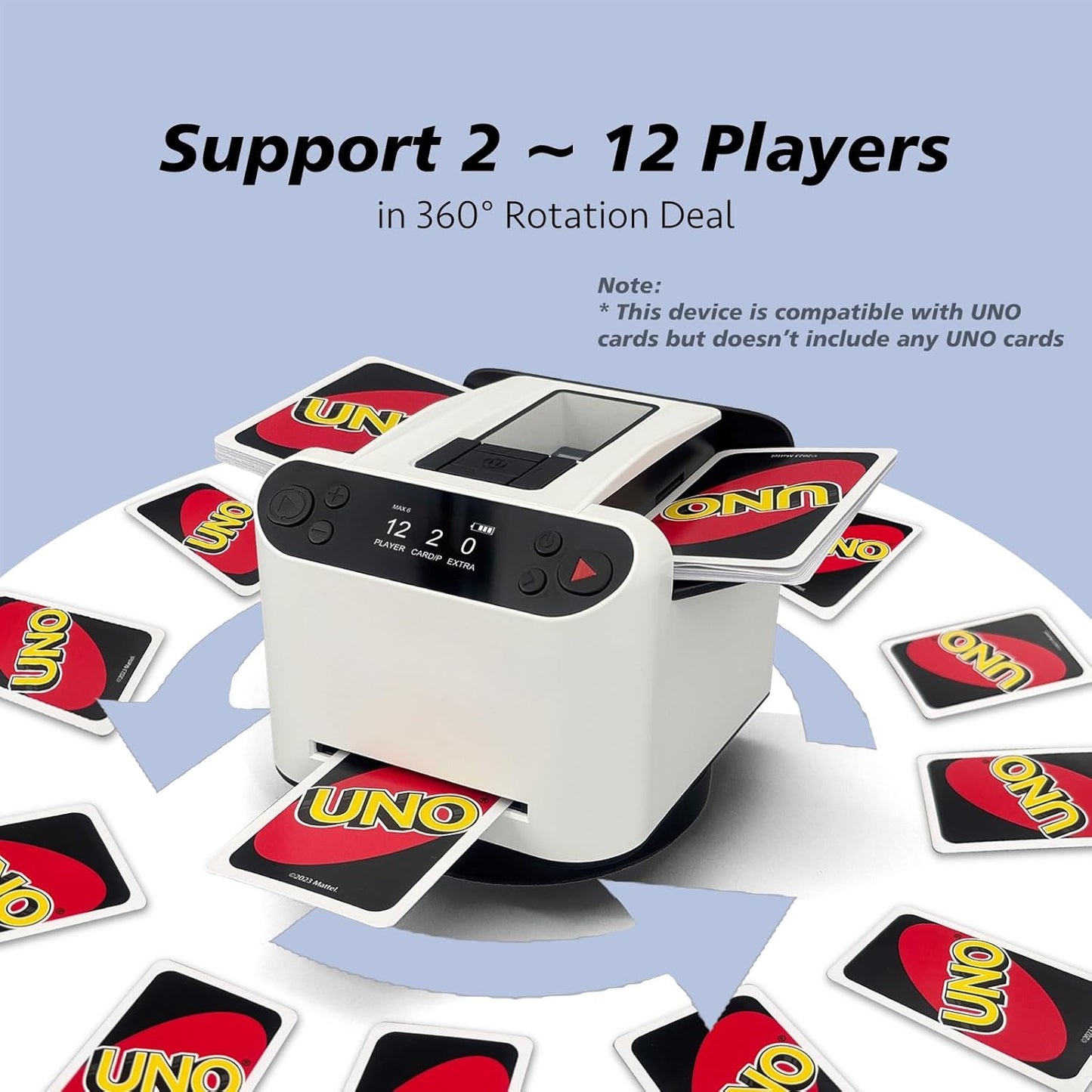 🃏All-in-one automatic shuffler and programmable dealer with remote control, ultra-quiet, rechargeable, 360° rotation, suitable for all card games
