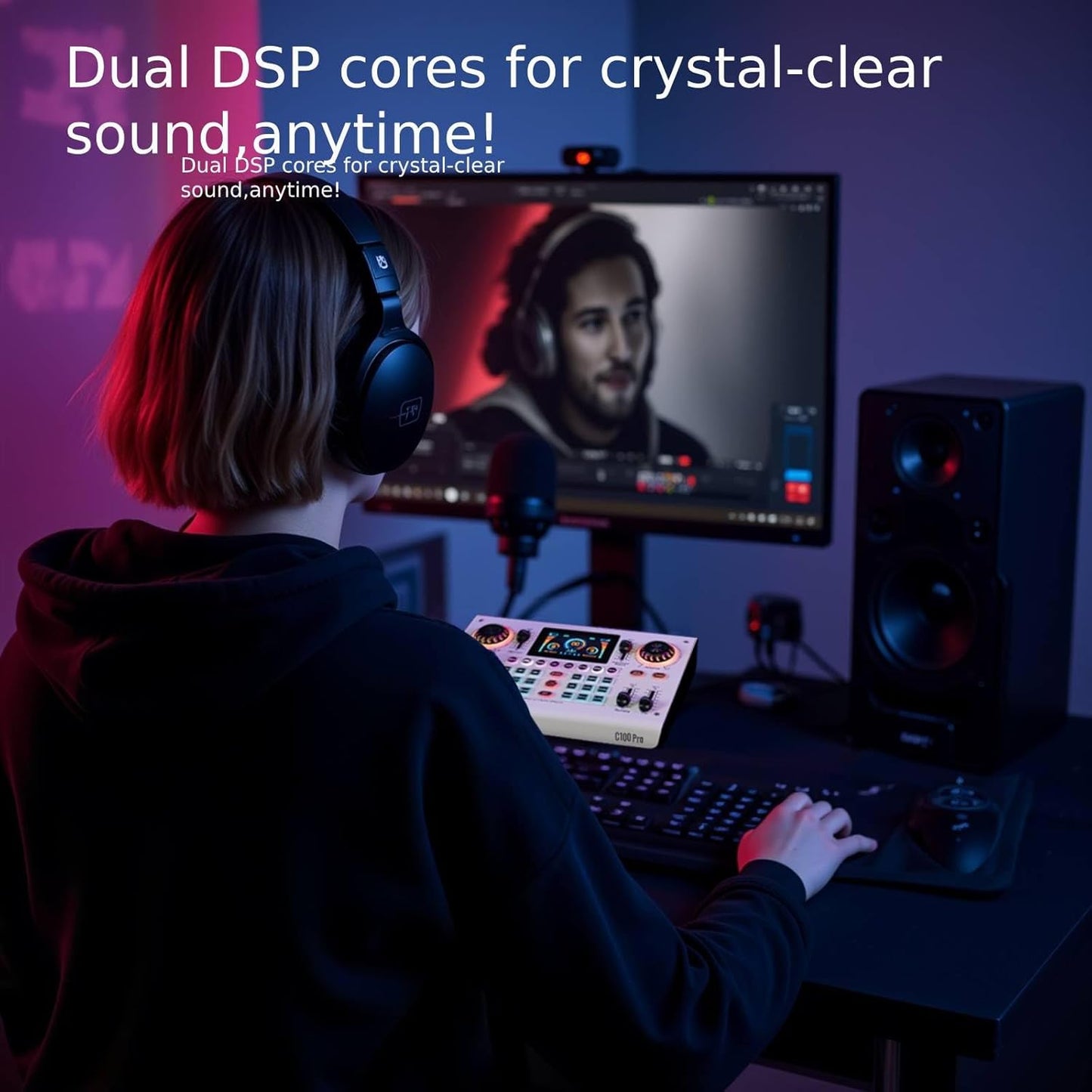 🎵Mixing Console Sound Card Microphone Kit - Smart Noise Cancellation, Voice Effects, Long-Lasting Battery, Cross-Platform