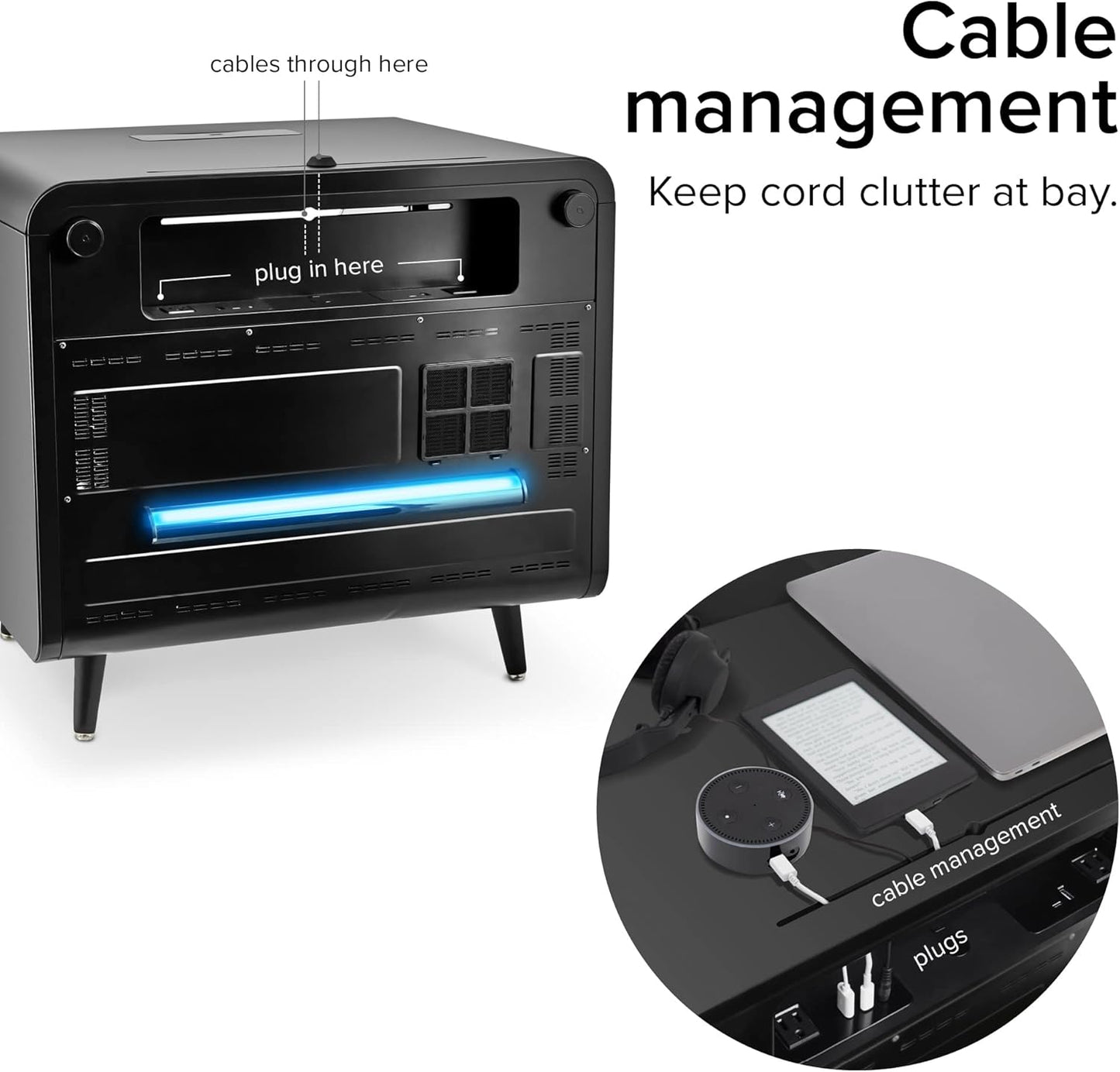 ✨Smart side table with refrigerated drawer, wireless charging and Bluetooth speaker