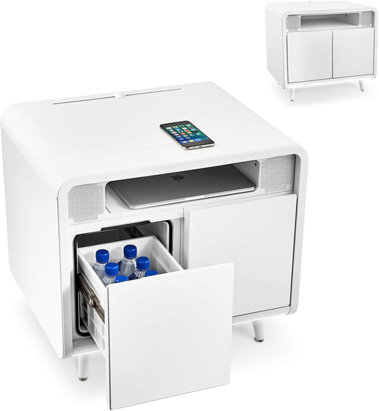✨Smart side table with refrigerated drawer, wireless charging and Bluetooth speaker