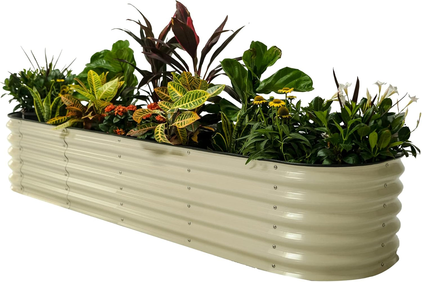 ✨Outdoor raised garden bed kit for vegetables and flowers, 17-inch high, 8-foot x 2-foot metal raised flower bed