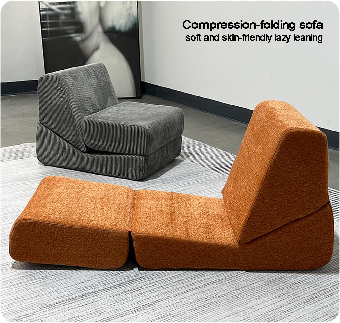 🛋️Boxed compression sofa, folding sofa bed, portable folding chair bed, comfortable floor sofa lounge chair