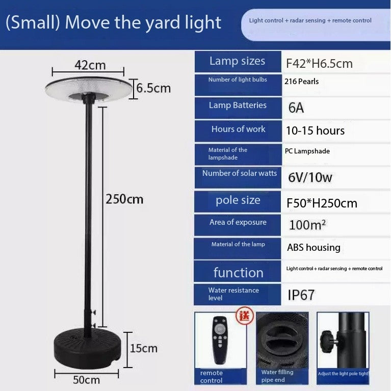 🎉Solar Waterproof Dish Moving & Lifting Outdoor LED Floor Lamps