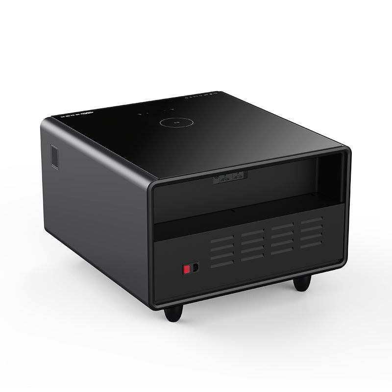 Coffee table with refrigerator, smart sensor light