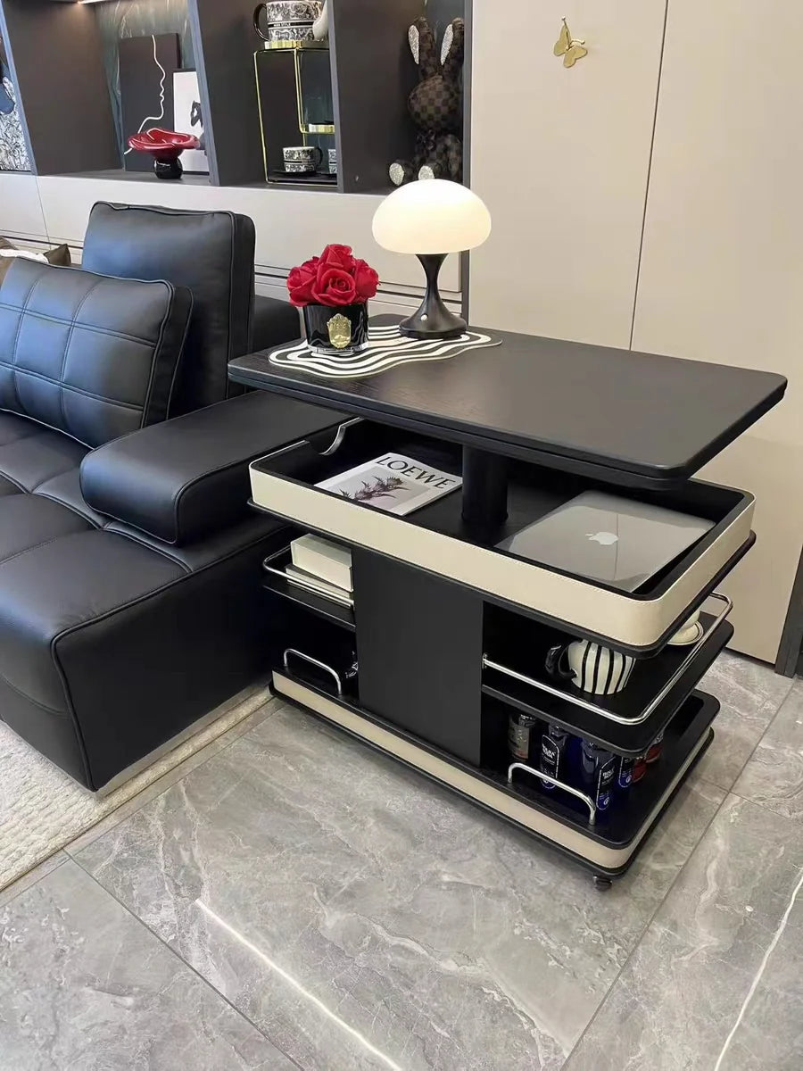 ✨Multifunctional Convertible Lift-Top Coffee Table☕Living Room Adjustable Home Sofa Small Apartment Side Cabinet Foldable Solid Wood Small Trolley