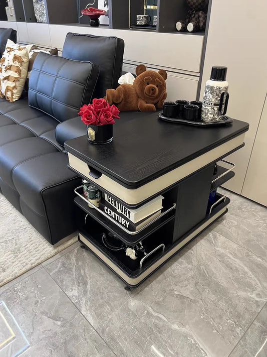 ✨Multifunctional Convertible Lift-Top Coffee Table☕Living Room Adjustable Home Sofa Small Apartment Side Cabinet Foldable Solid Wood Small Trolley